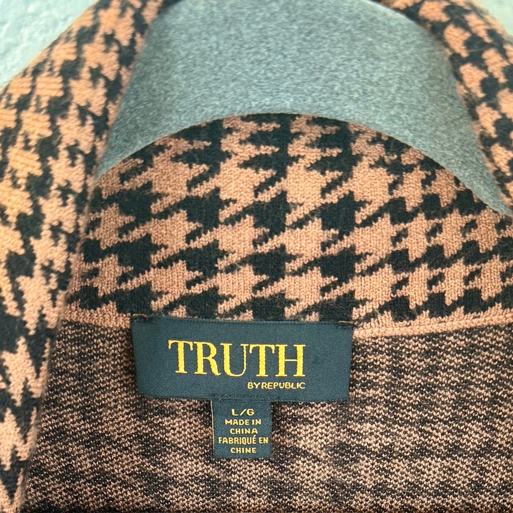 Truth By Republic Houndstooth Button Front Cardig… - image 2